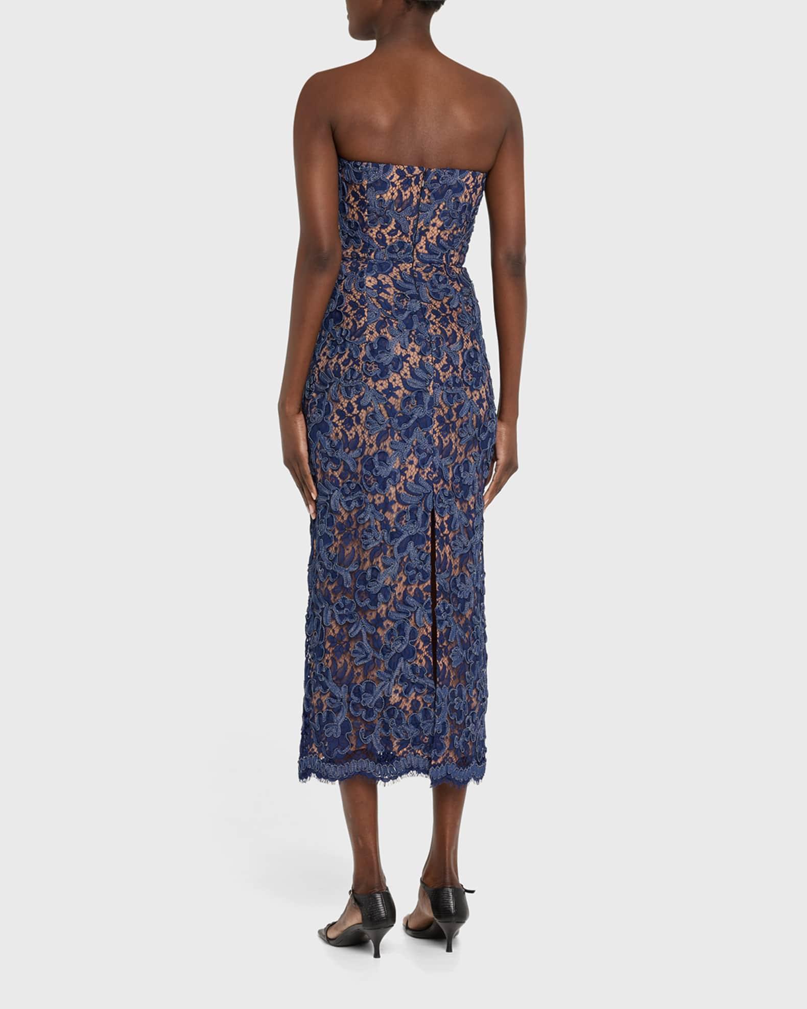 Strapless Lace Sheath Midi Dress Product Image