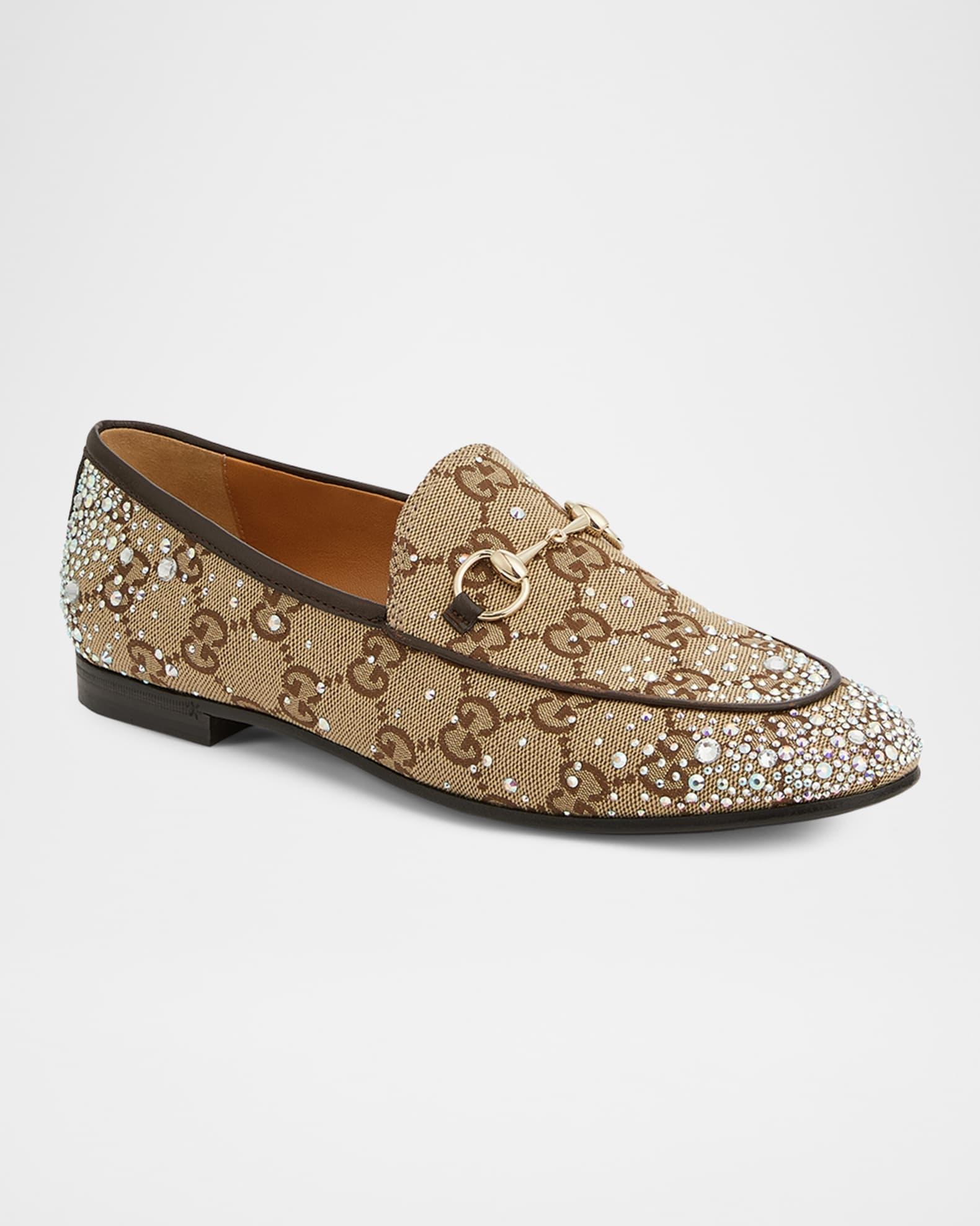 New Jordaan GG Crystal Canvas Loafers Product Image