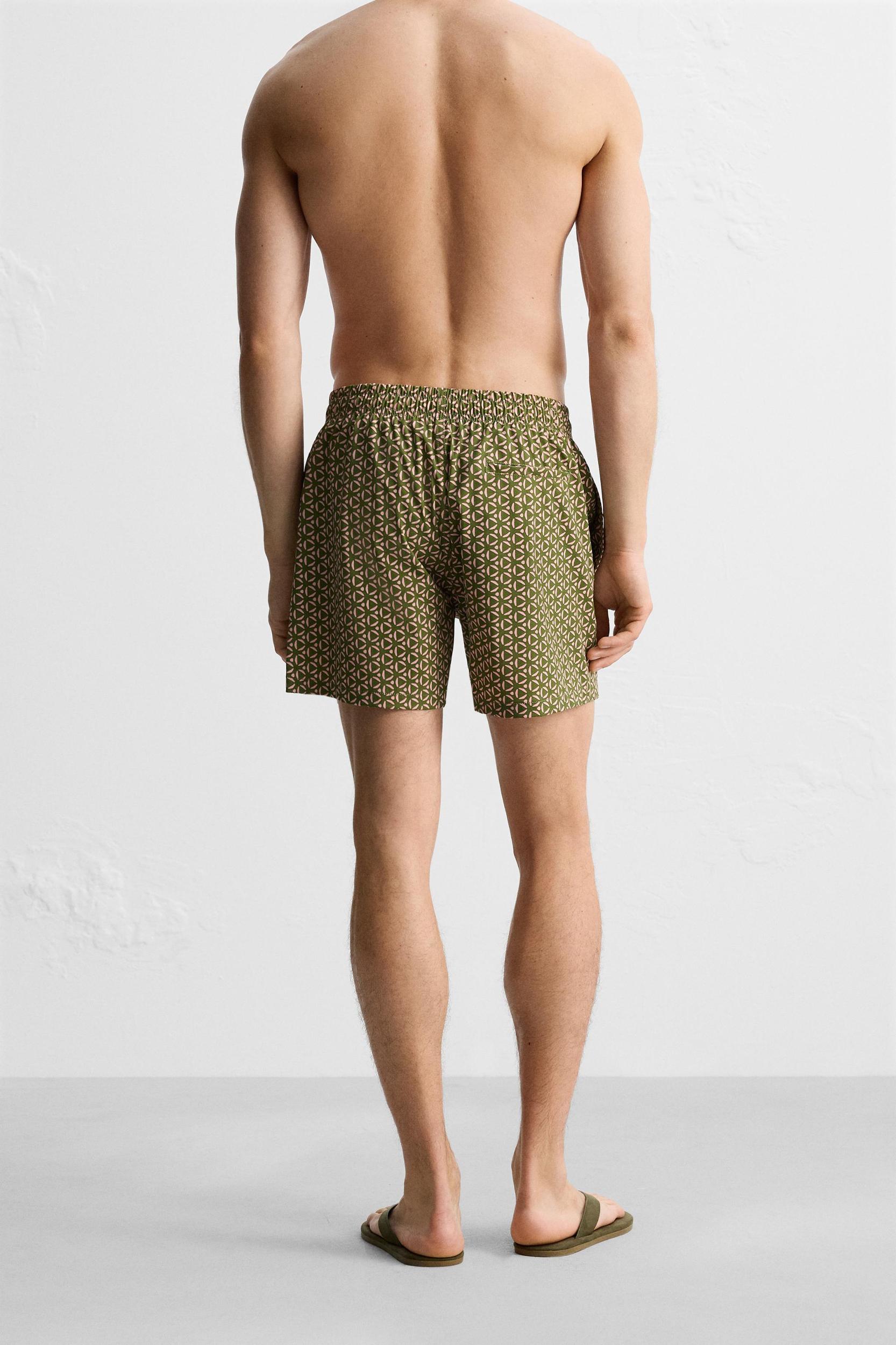 GEOMETRIC PRINT MID-LENGTH SWIMSUIT Product Image