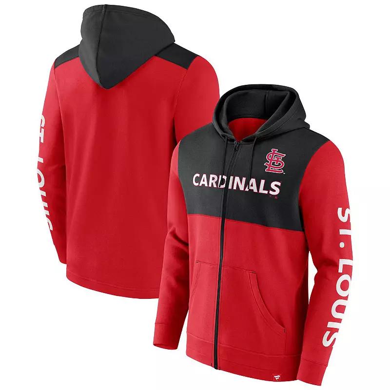 Men's Fanatics Branded Red/Black St. Louis Cardinals Ace Hoodie Full-Zip Sweatshirt,  Product Image