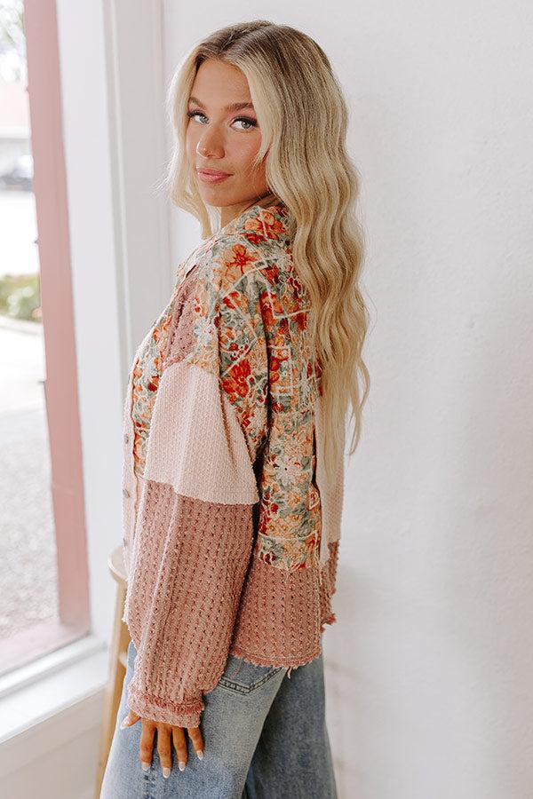 Sedona Sunsets Knit Lightweight Jacket in Blush Product Image