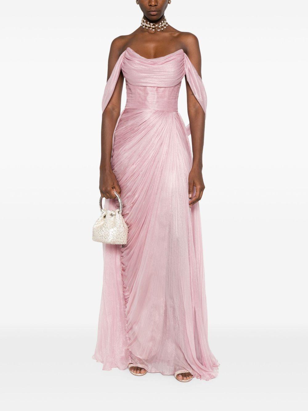Raziel draped off-shoulder gown Product Image