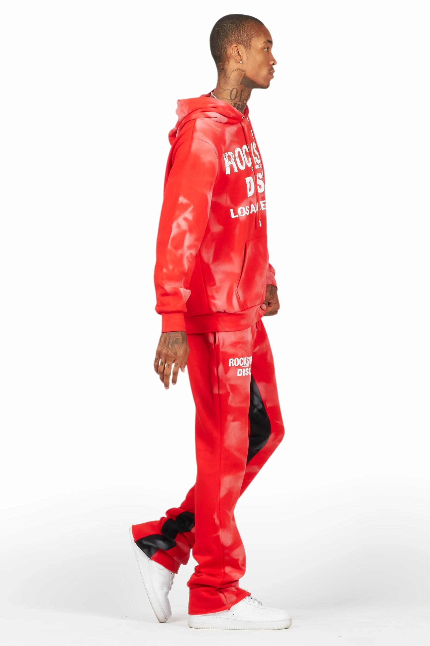 Nelly Red Hoodie/Baggy Track Pant Set Male Product Image