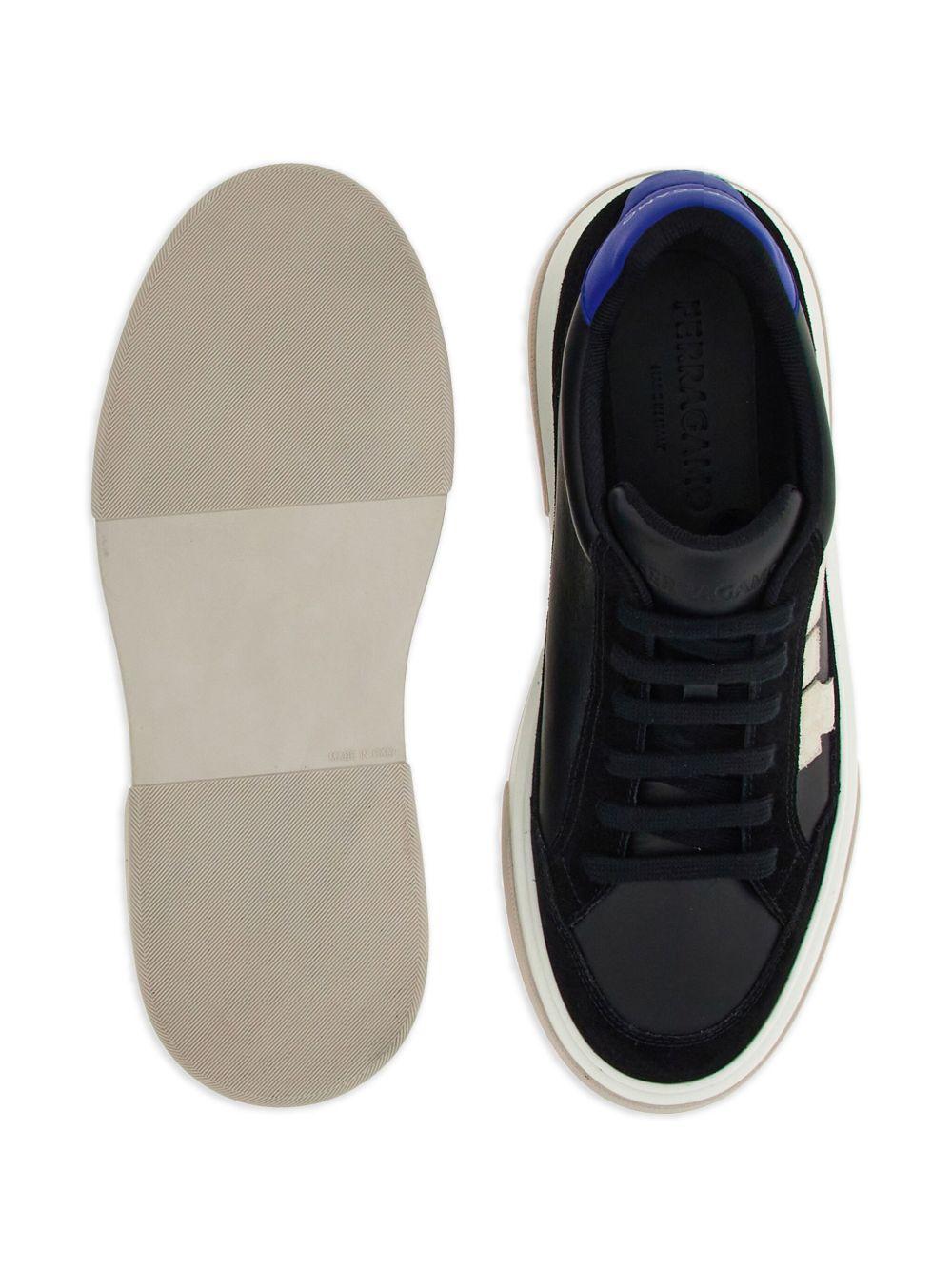 Gancini panelled leather sneakers Product Image