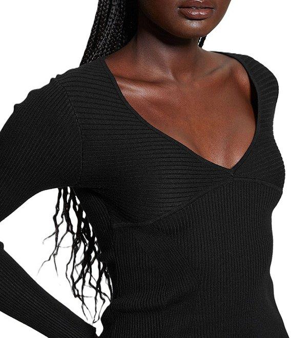Guess Cirila Long Sleeve V-Neck Sweater Product Image