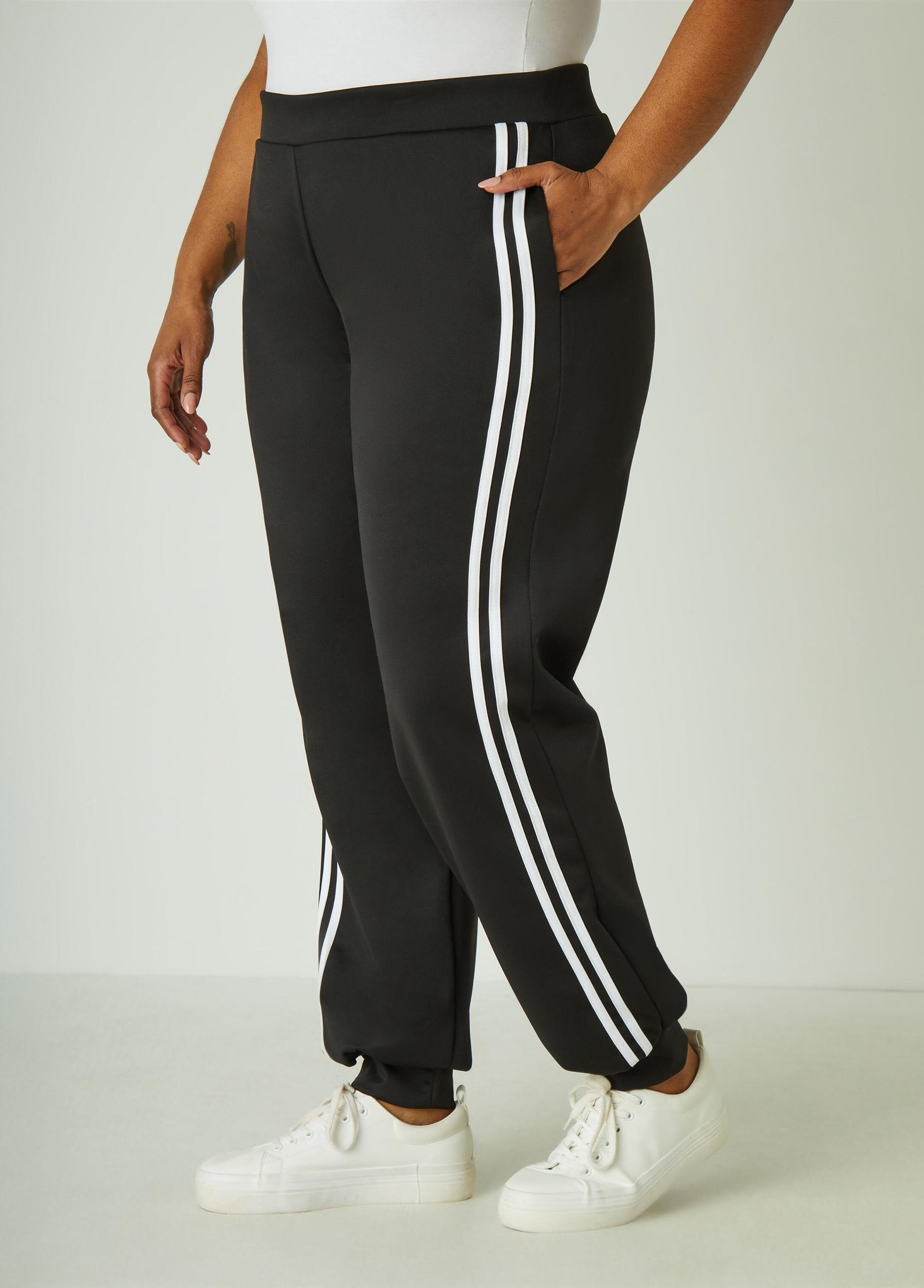 Striped High Rise Joggers Product Image
