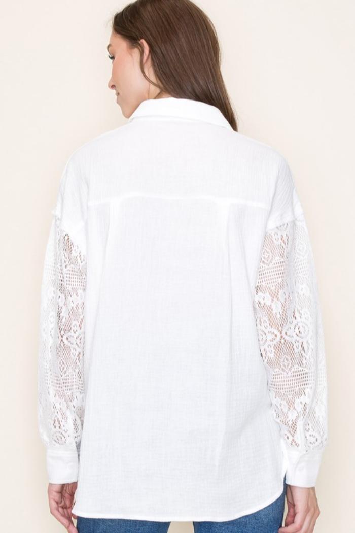 Crochet & Gauze Jacket Product Image