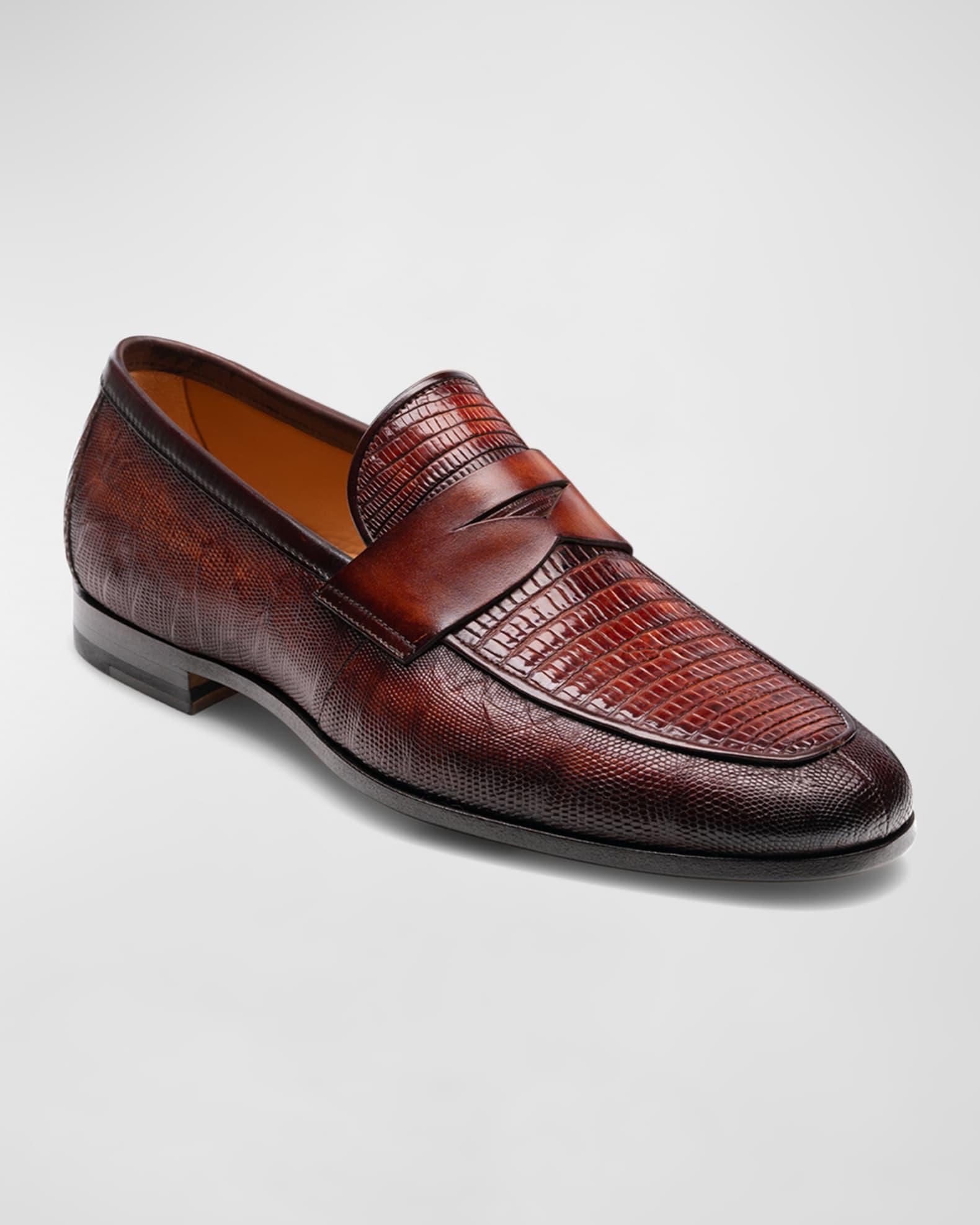 Men's Vincente Lizard Penny Loafers Product Image