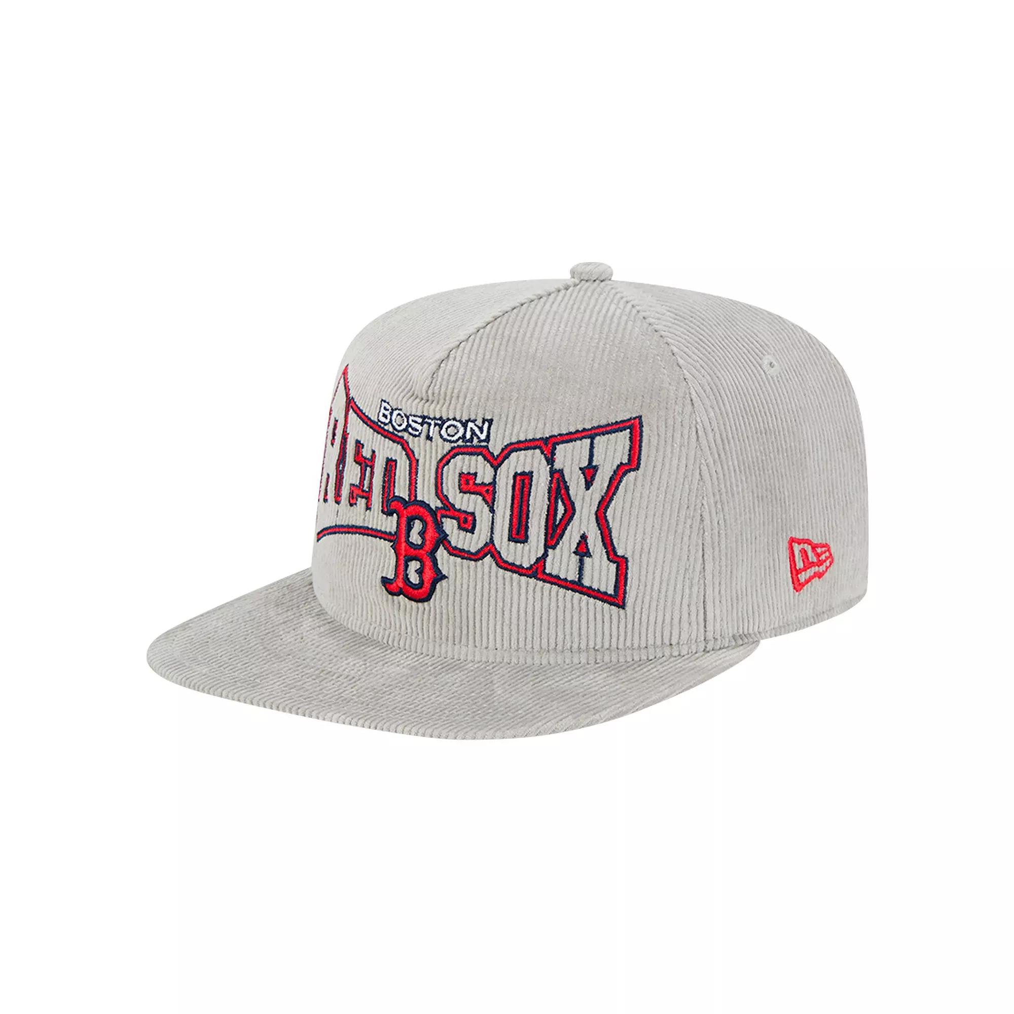 Men's New Era Gray Boston Red Sox Corduroy Golfer Snapback Hat, Grey Product Image