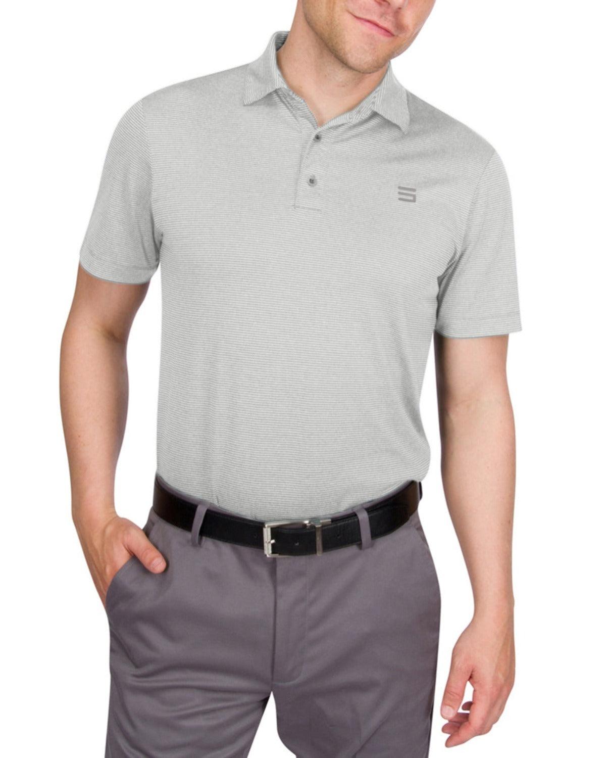 Three Sixty Six Men’s Thin-Striped Golf Polo Shirt Male Product Image