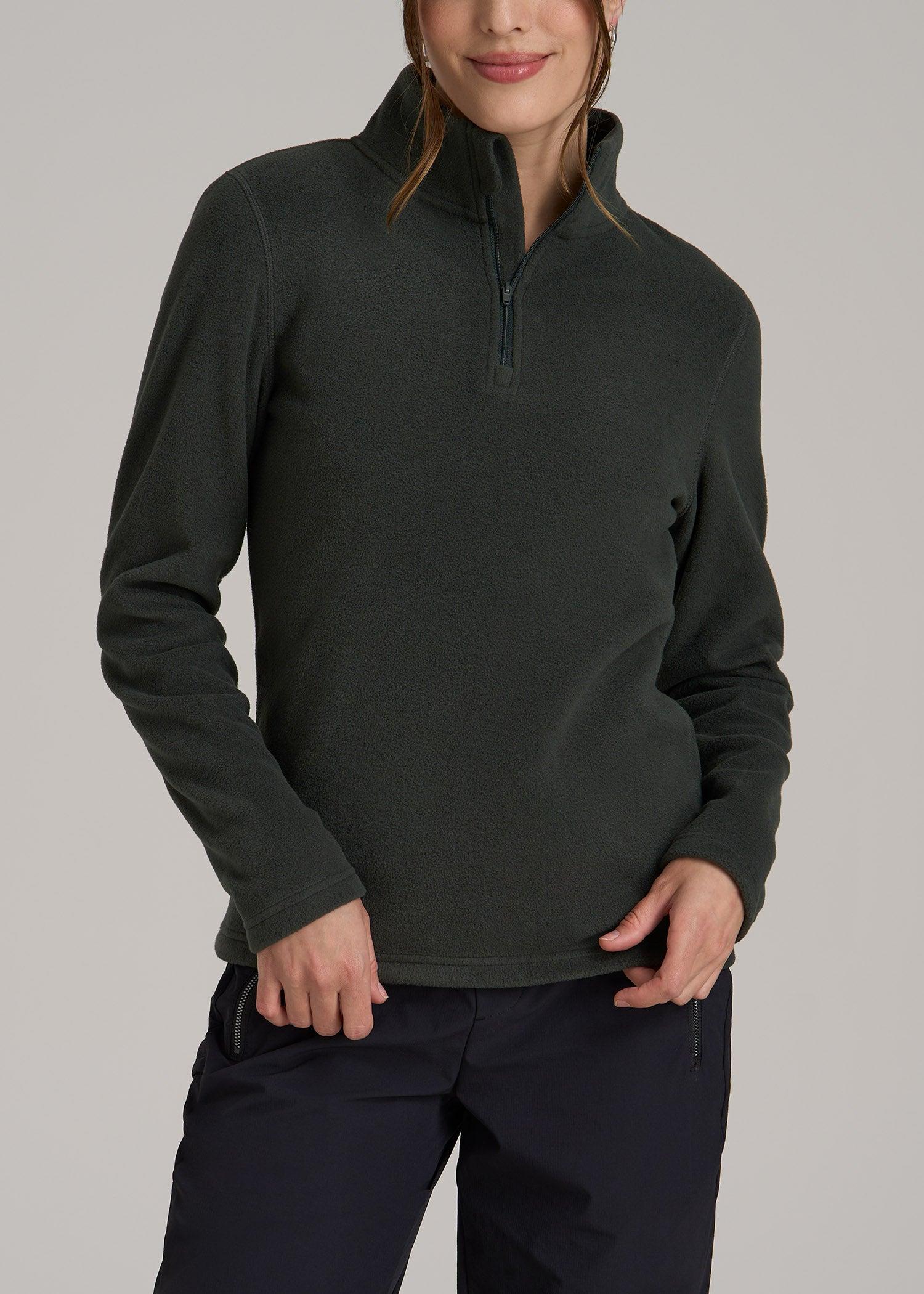 Half Zip Polar Fleece Pullover Sweater for Tall Women in Pine Grove Female Product Image