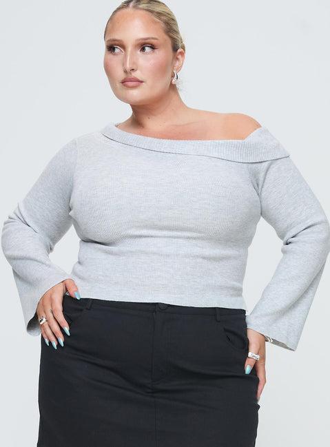 Sina Off The Shoulder Top Grey Curve Product Image