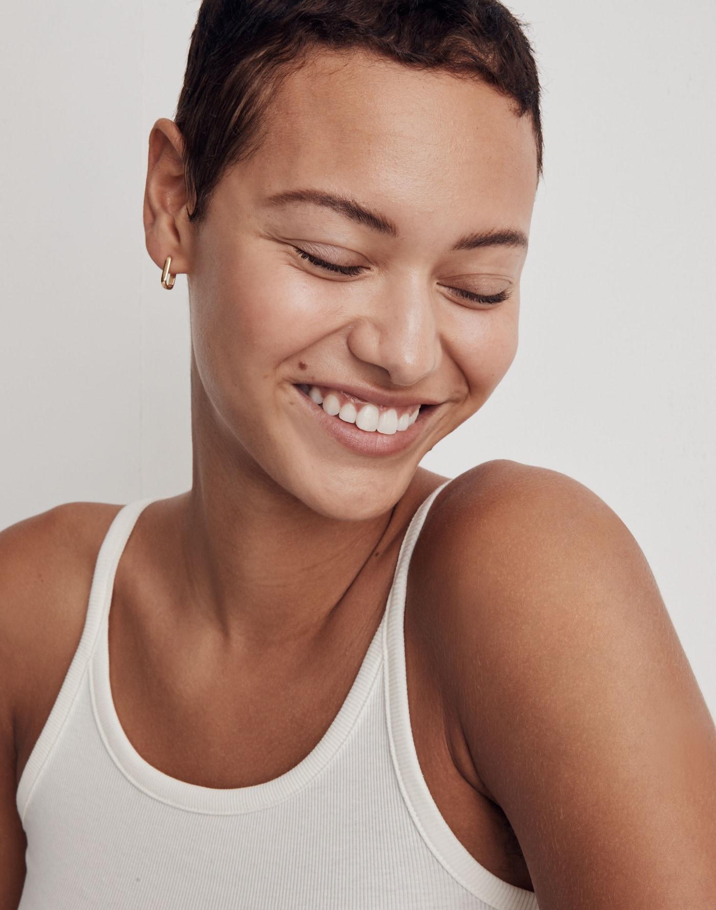 Demi-Fine Carabiner Hoop Earrings Product Image