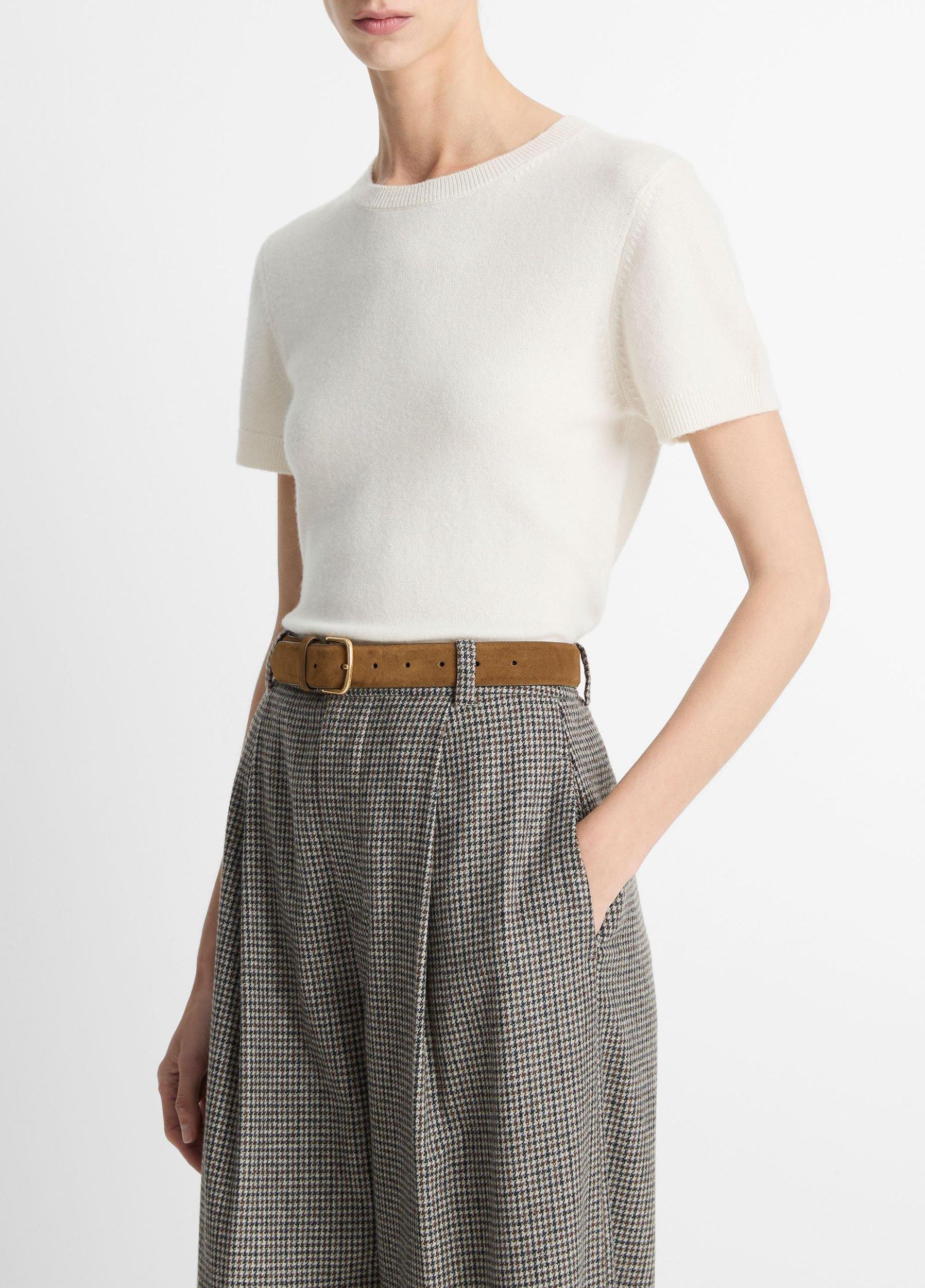 Wool & Cashmere-Blend Short-Sleeve Sweater Product Image