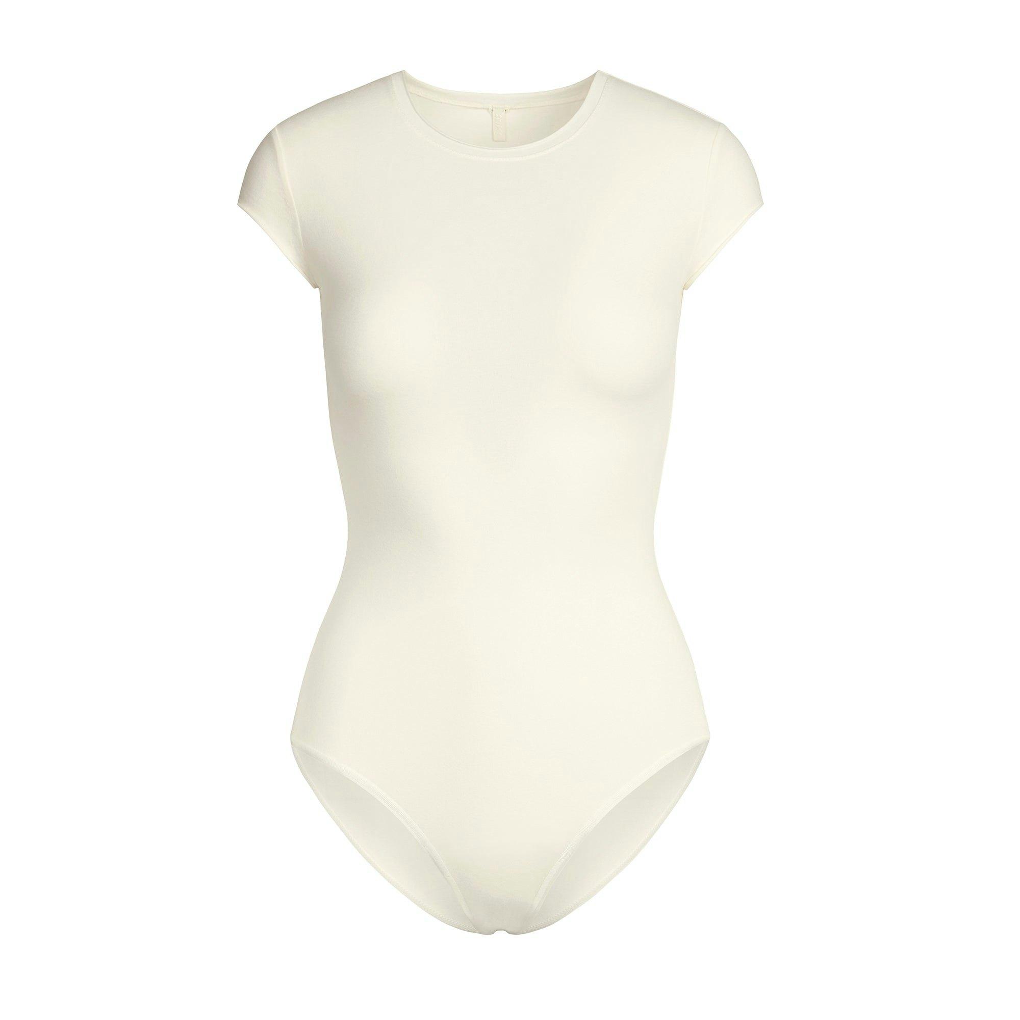 COTTON JERSEY T-SHIRT BRIEF BODYSUIT | MARBLE Product Image