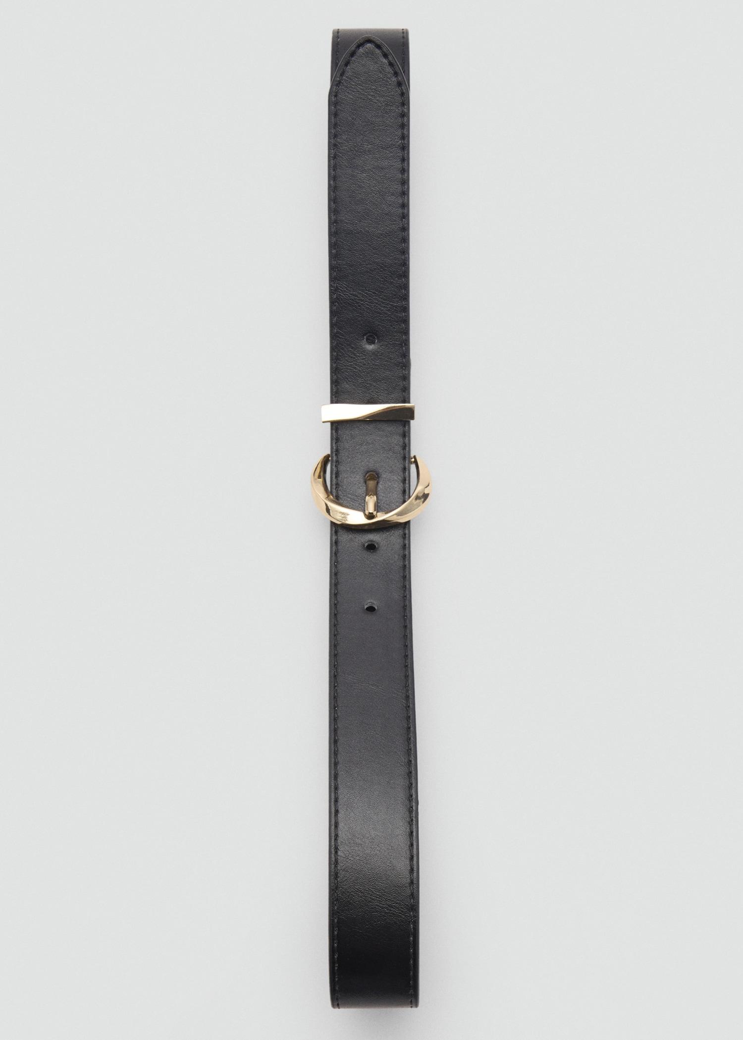 Oval buckle belt - Women | MANGO USA Product Image