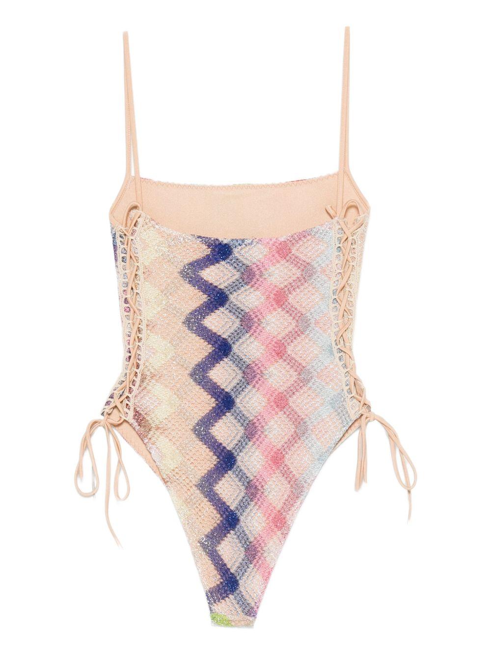 Zigzag-pattern swimsuit  Product Image