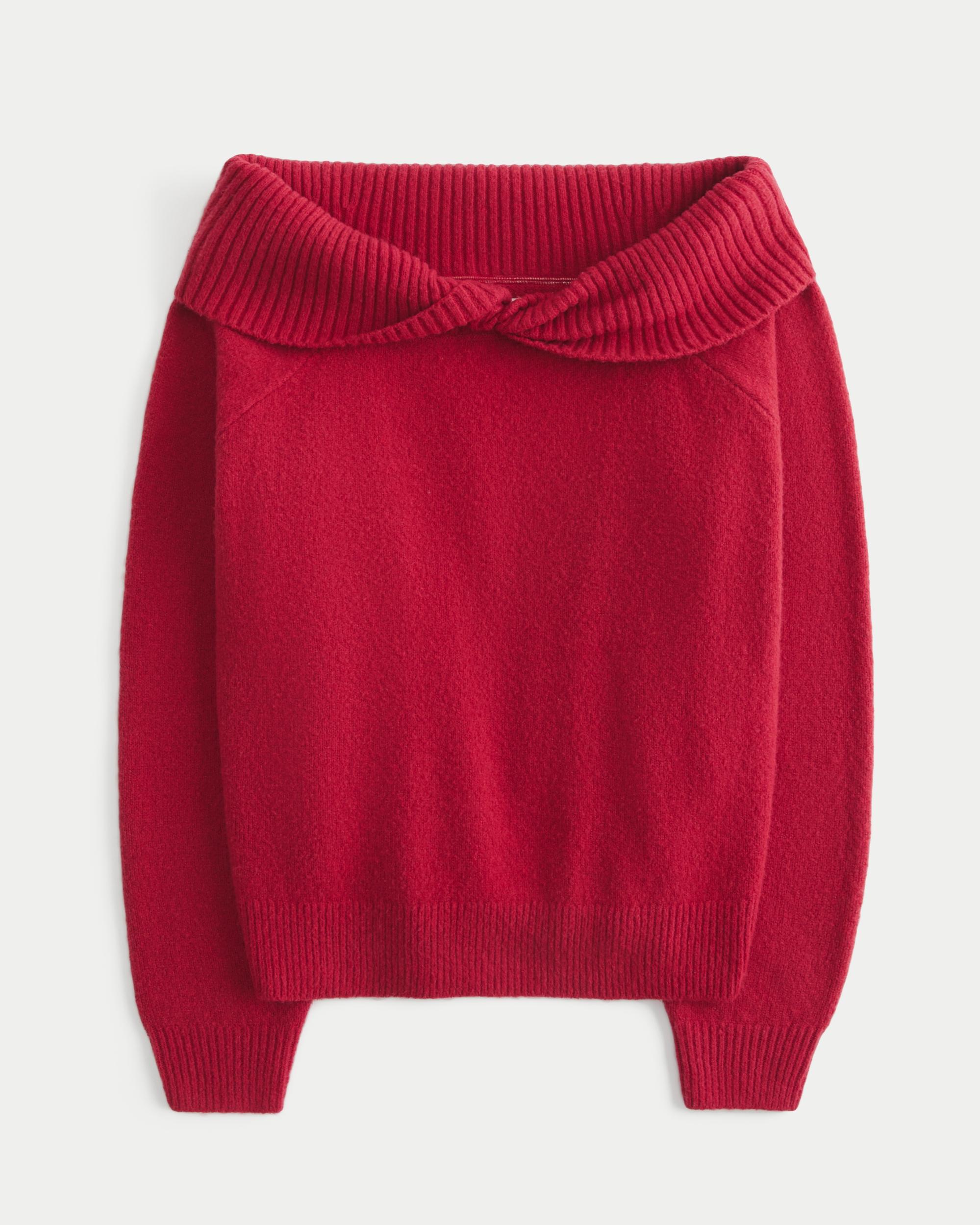 Hollister Comfy Cloud Off-the-Shoulder Twist Sweater Product Image