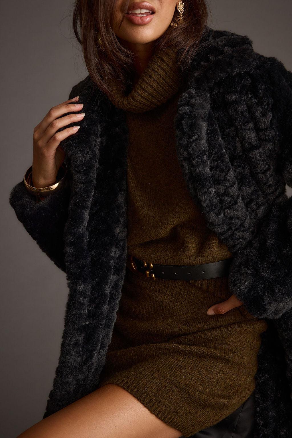 Sasha Black Floor Length Coat Product Image