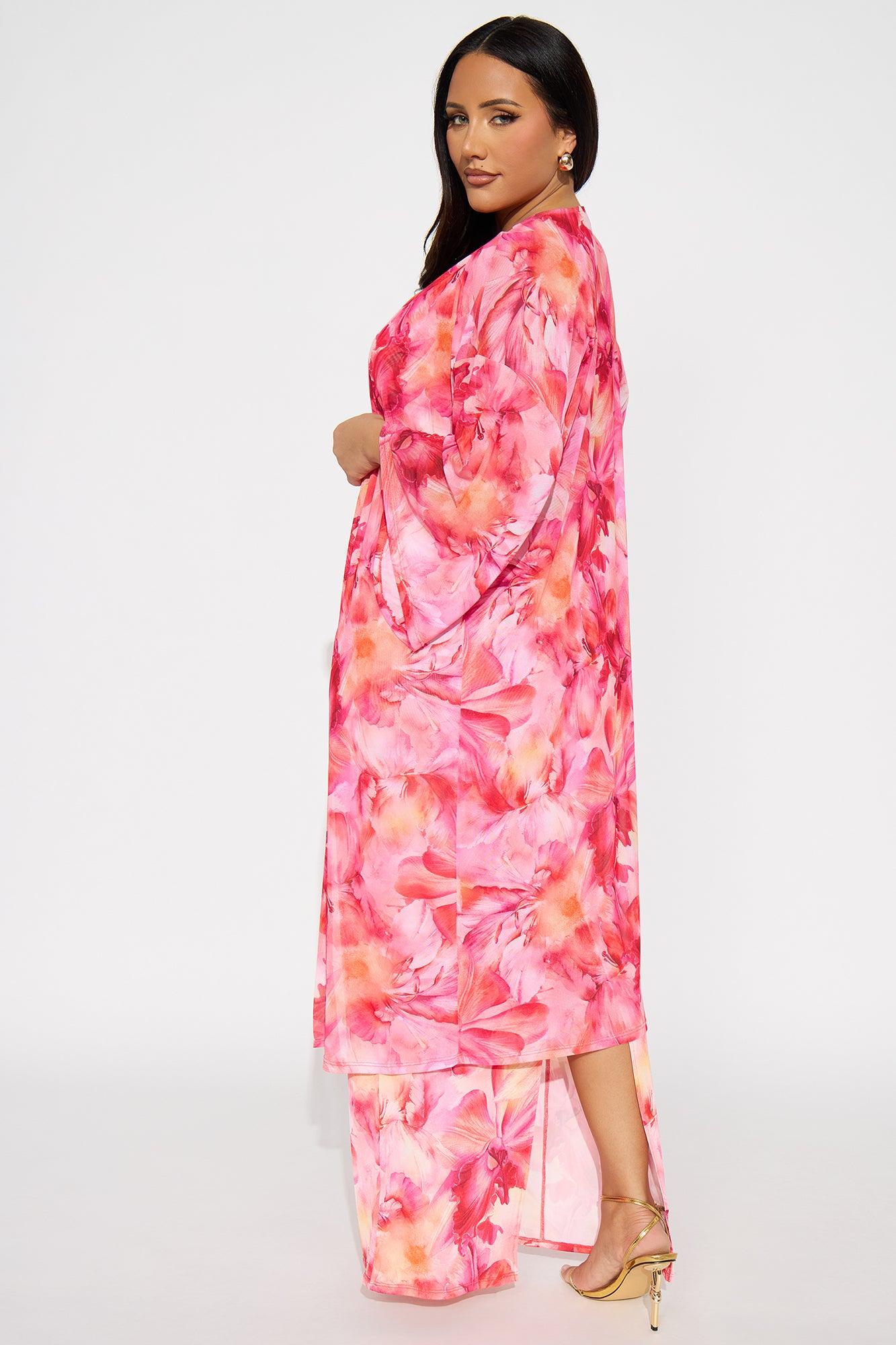 Nathalia Floral Maxi Dress Set - Pink/combo Female Product Image