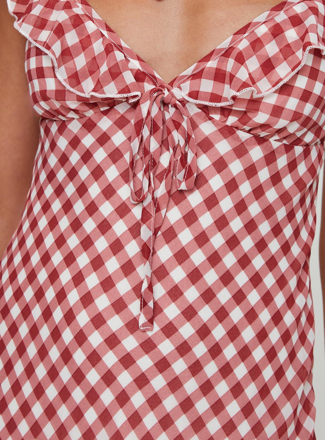 Marseilla Mini Dress Red Check Product Image