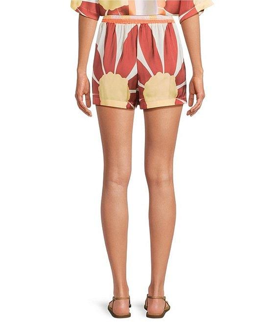 Gianni Bini Coordinating Sarah Mid Rise Pull On Printed Satin Shorts Product Image