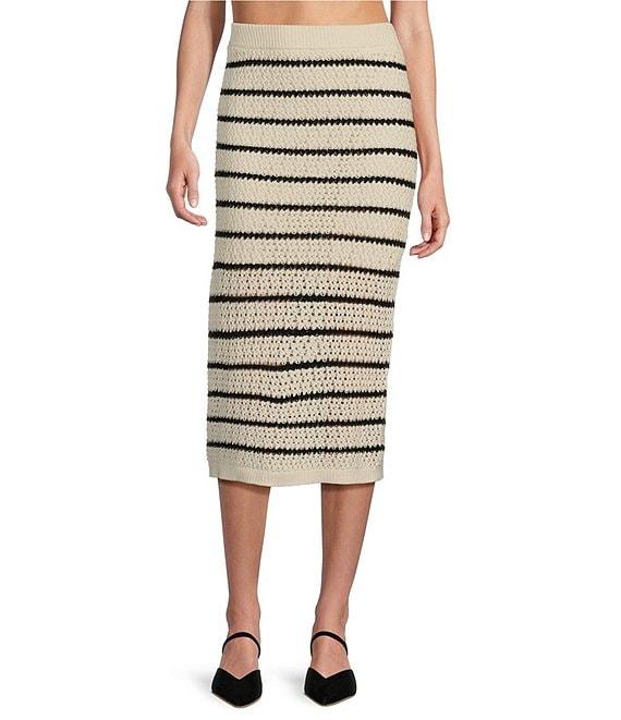 Evolutionary Mid Rise Coordinating Stripe Sweater Skirt Product Image