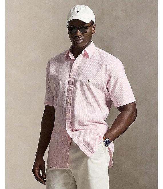 Polo Ralph Lauren Big & Tall Classic Fit Stripe Oxford Short Sleeve Woven Shirt Product Image