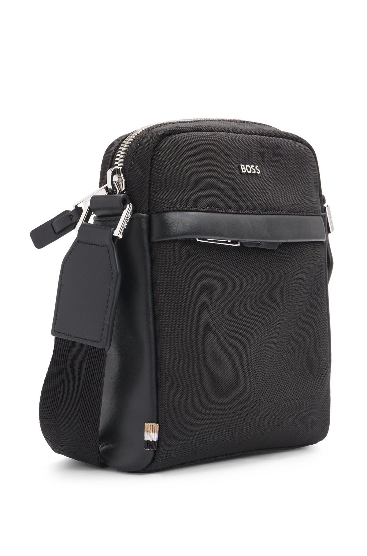 BOSS - Reporter bag with leather trims - Black Product Image