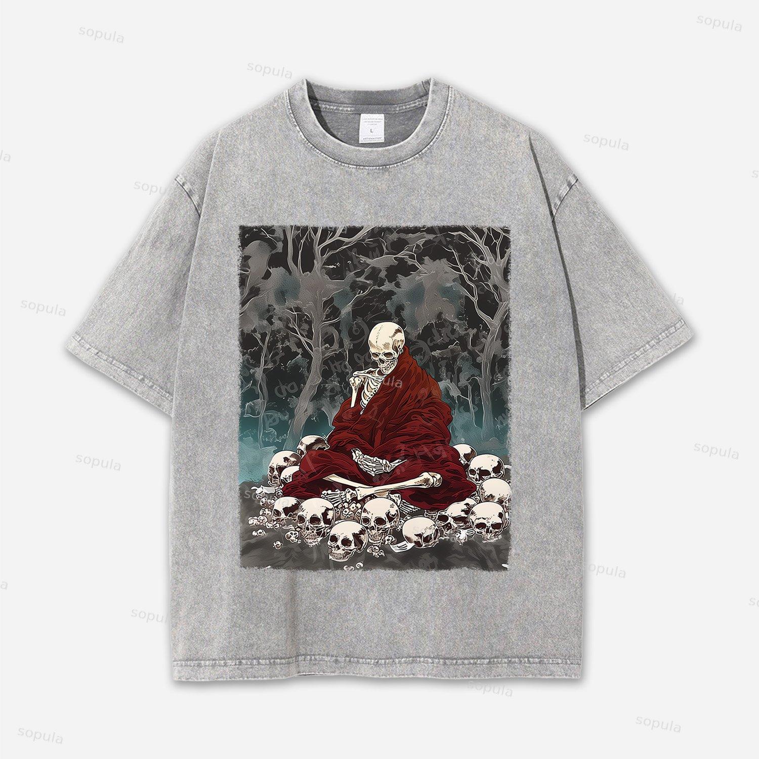 Guardian Of The Skulls Acid Washed T-shirt Product Image