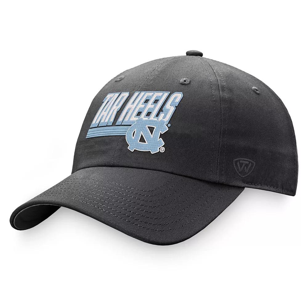 Men's Top of the World Charcoal North Carolina Tar Heels Slice Adjustable Hat Product Image