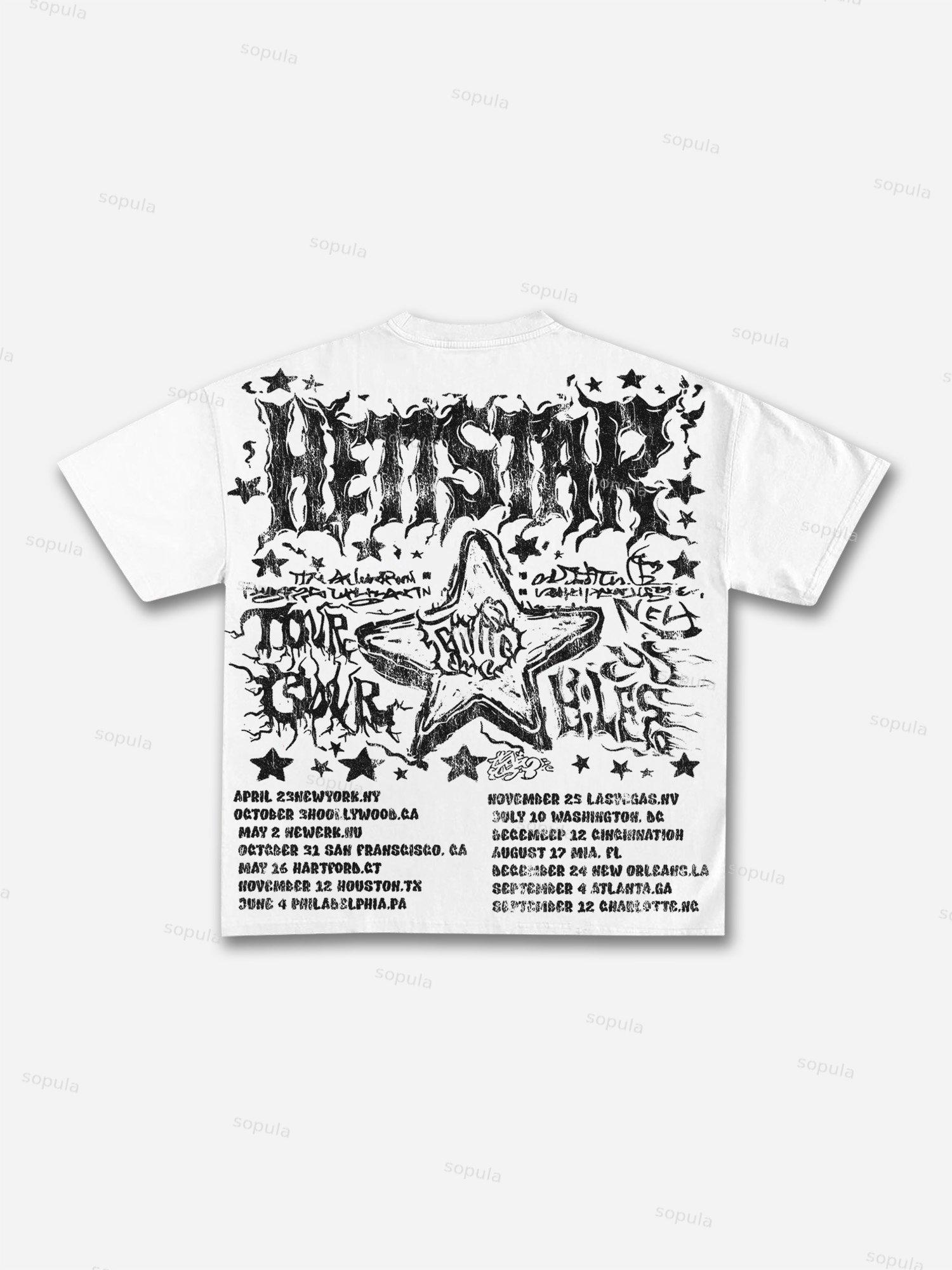 Retro Worldwide Graphic Cotton T-shirt Product Image