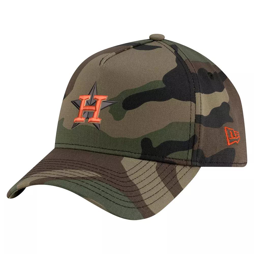 Men's New Era Camo Houston Astros Woodland Team Pop 9FORTY A-Frame Adjustable Hat, Green Product Image