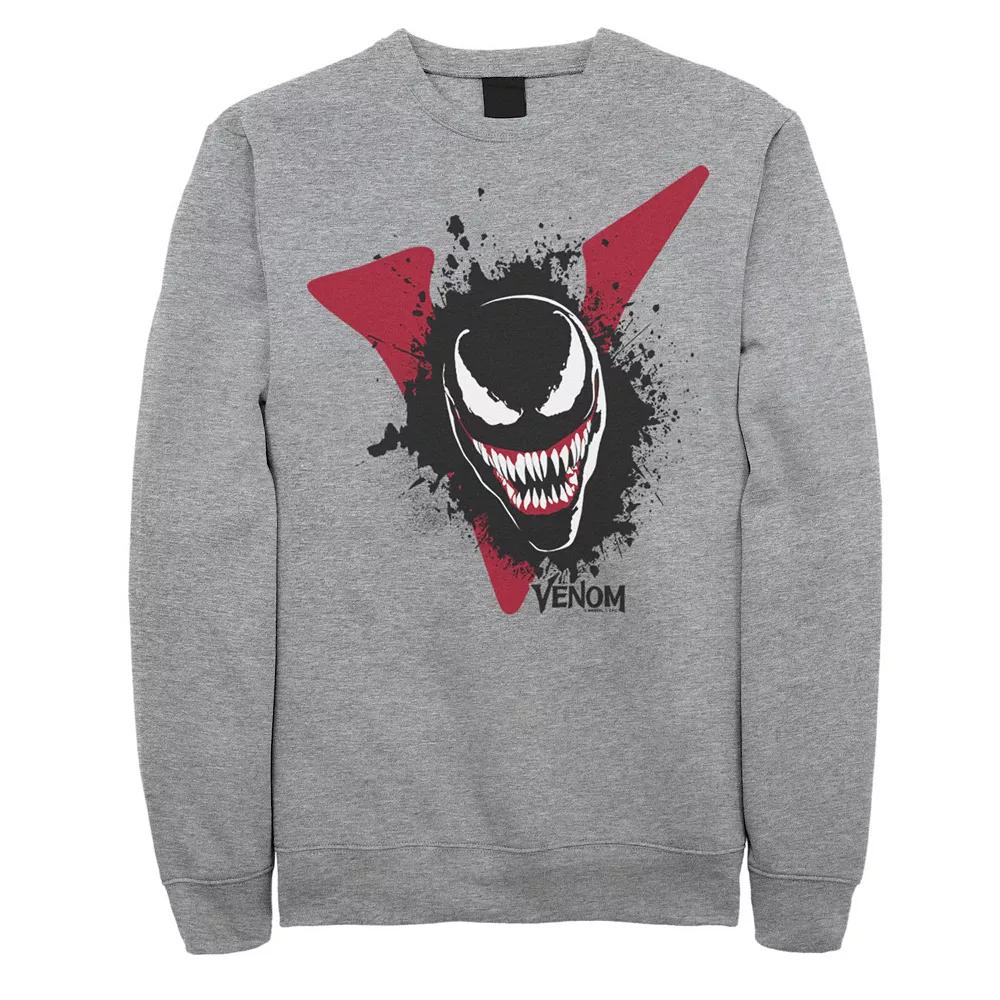 Men's Marvel Venom Big V Face Paint Splatter Graphic Fleece Pullover,  Product Image