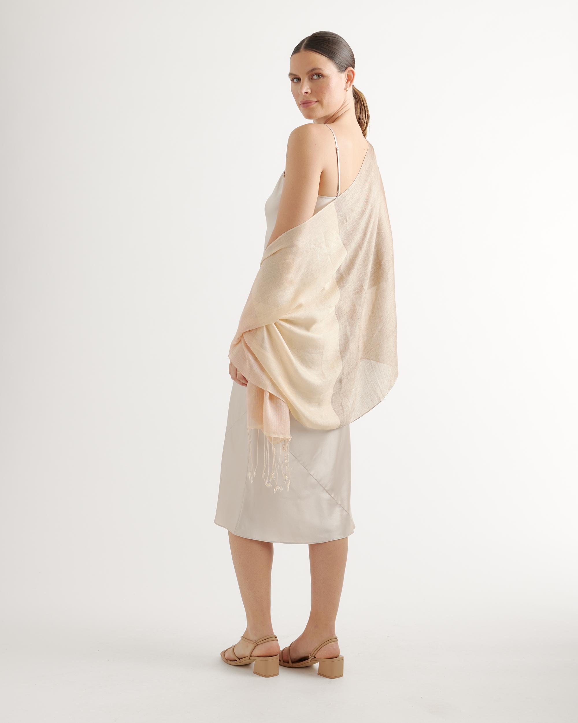 Quince | Women's Featherweight Silk Cashmere Colorblock Scarf Product Image