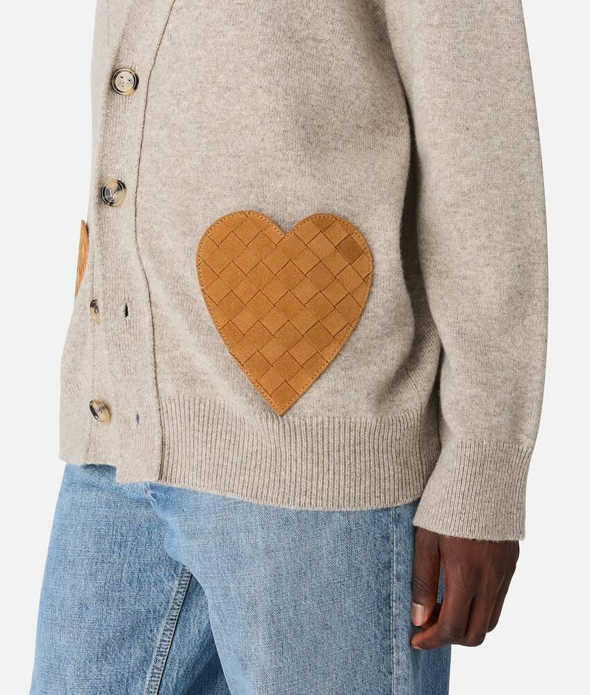 Women's Cashmere Cardigan in Stone melange Product Image