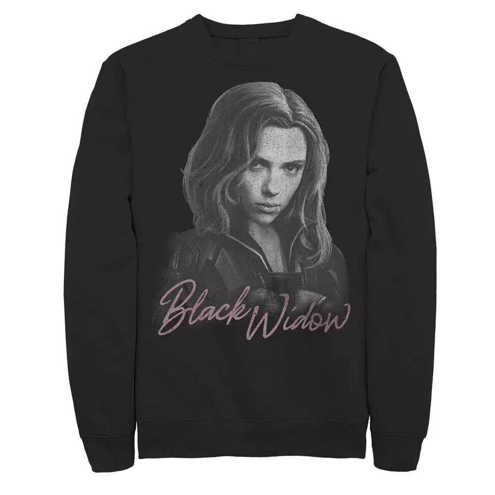 Men's Marvel Black Widow Movie Monochromatic Portrait Sweatshirt,  Product Image