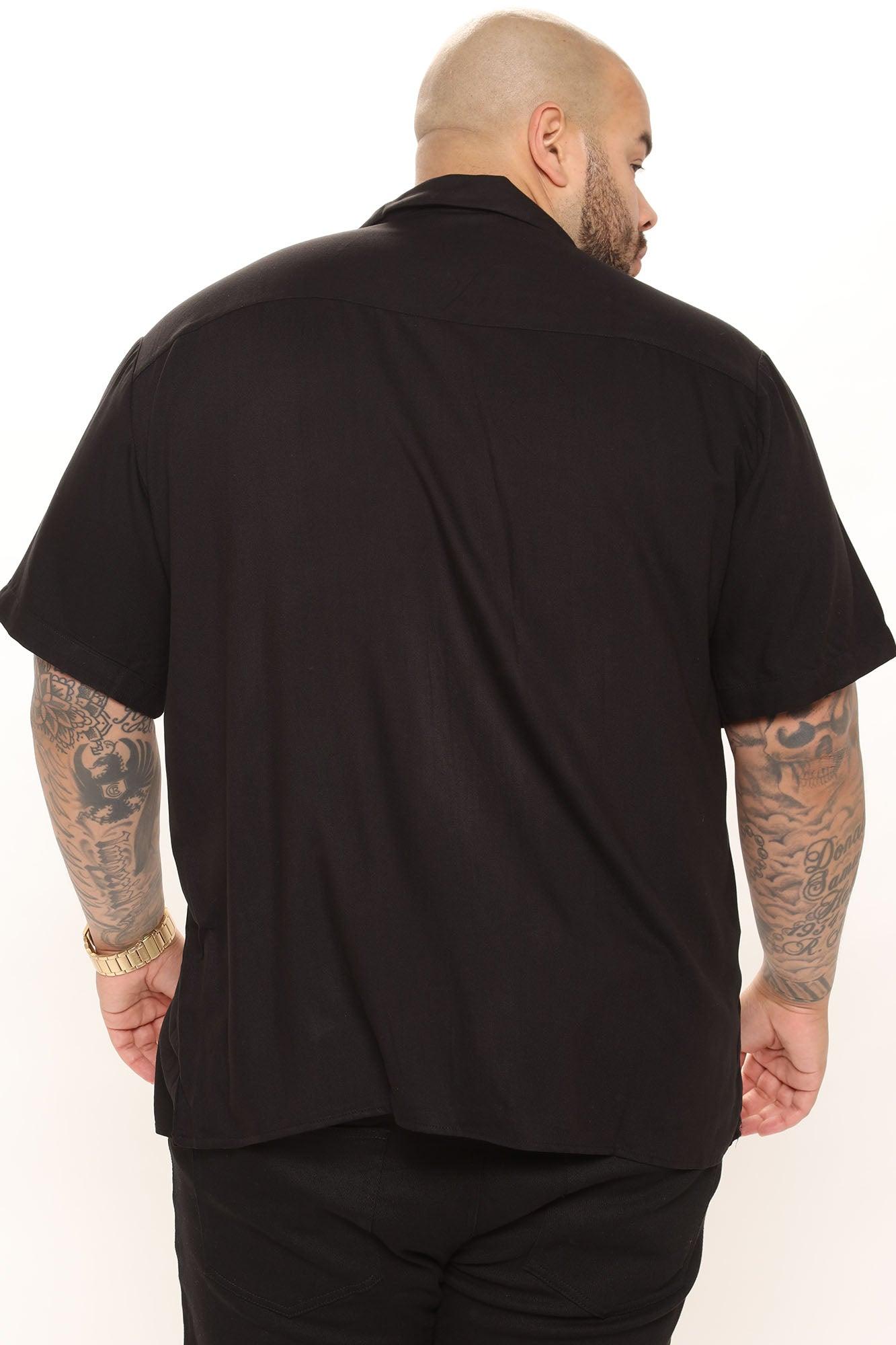 Dawson Relaxed Short Sleeve Cuban Collar Shirt - Black Product Image