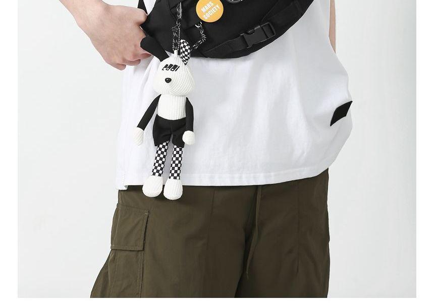 Buckled Plain Waist Bag / Bag Charm / Pin / Set Product Image