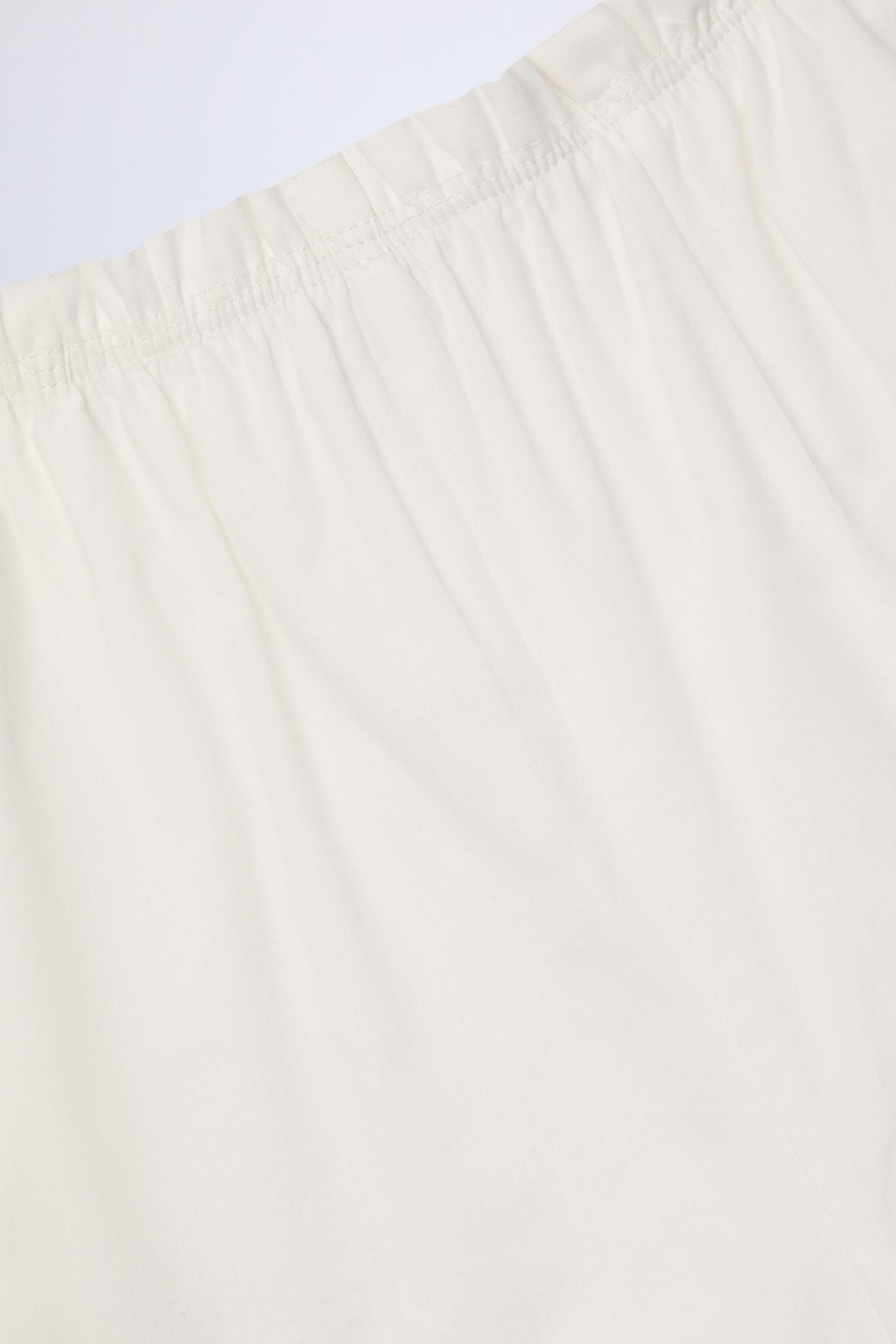 Wide-Leg Cotton-Poplin Trousers in White Product Image