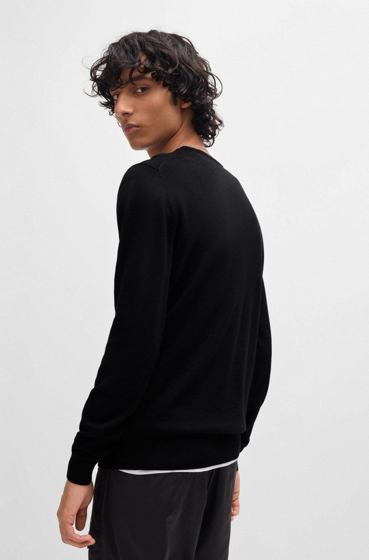 Virgin-wool sweater with embroidered logo Product Image