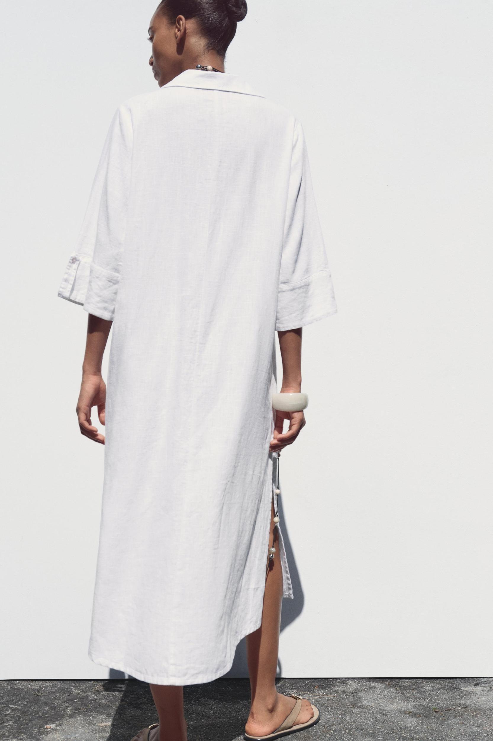 LINEN SHIRT DRESS Product Image