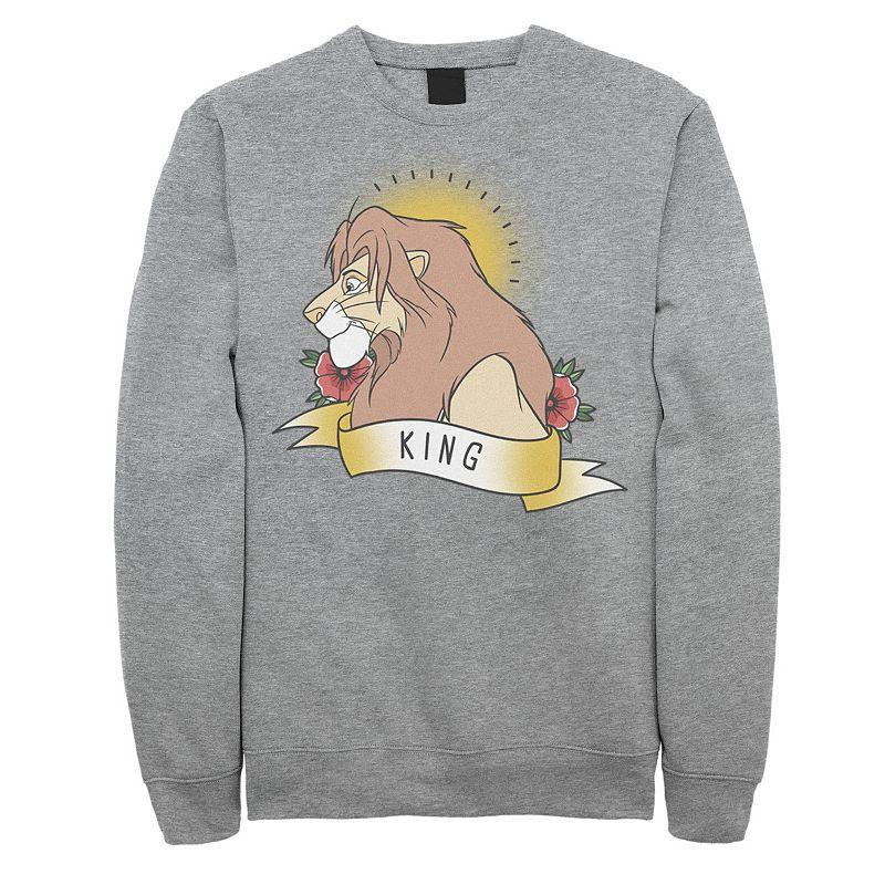 Disney's Lion King Simba Men's King Tattoo Yellow Sweatshirt,  Product Image