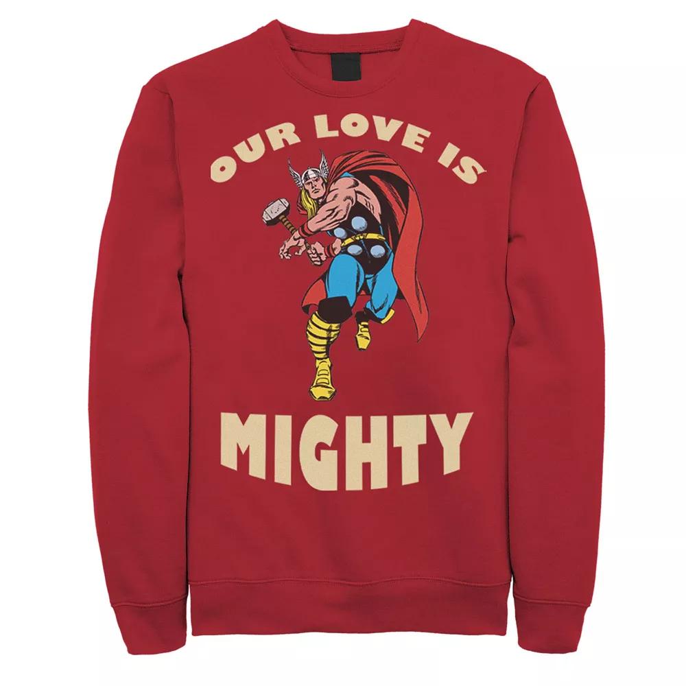 Men's Marvel Mighty Love Valentines Day Sweatshirt, Size: Large, Red Product Image