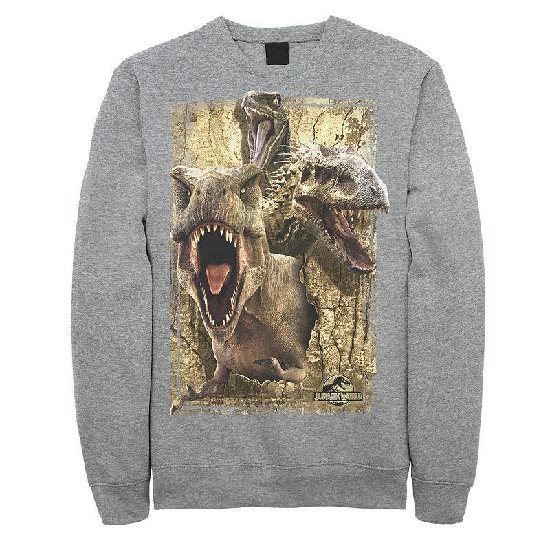 Men's Jurassic World T-Rex Indominus Rex & Raptor Fleece Pullover,  Product Image