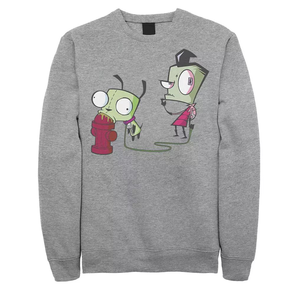 Men's Nickelodeon Invader Zim Walking Gir Fire Hydrant Portrait Graphic Fleece Pullover,  Product Image