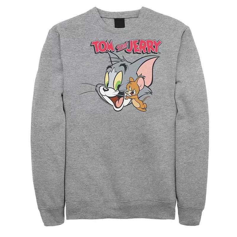 Big & Tall Tom and Jerry Simple Portrait Logo Graphic Fleece, Men's, Size: 5XL, Athletic Grey Product Image