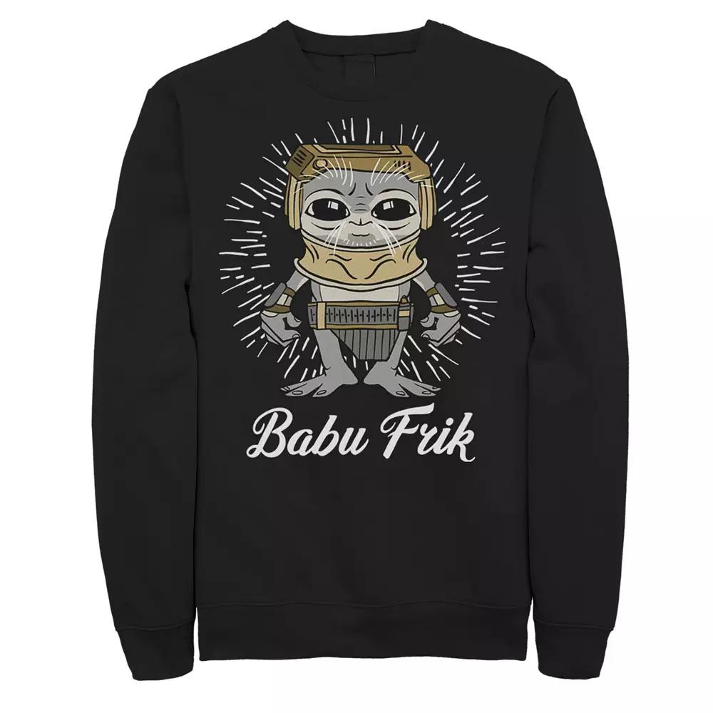Men's Star Wars: The Rise Of Skywalker Babu Frik Simple Cartoon Sweatshirt,  Product Image