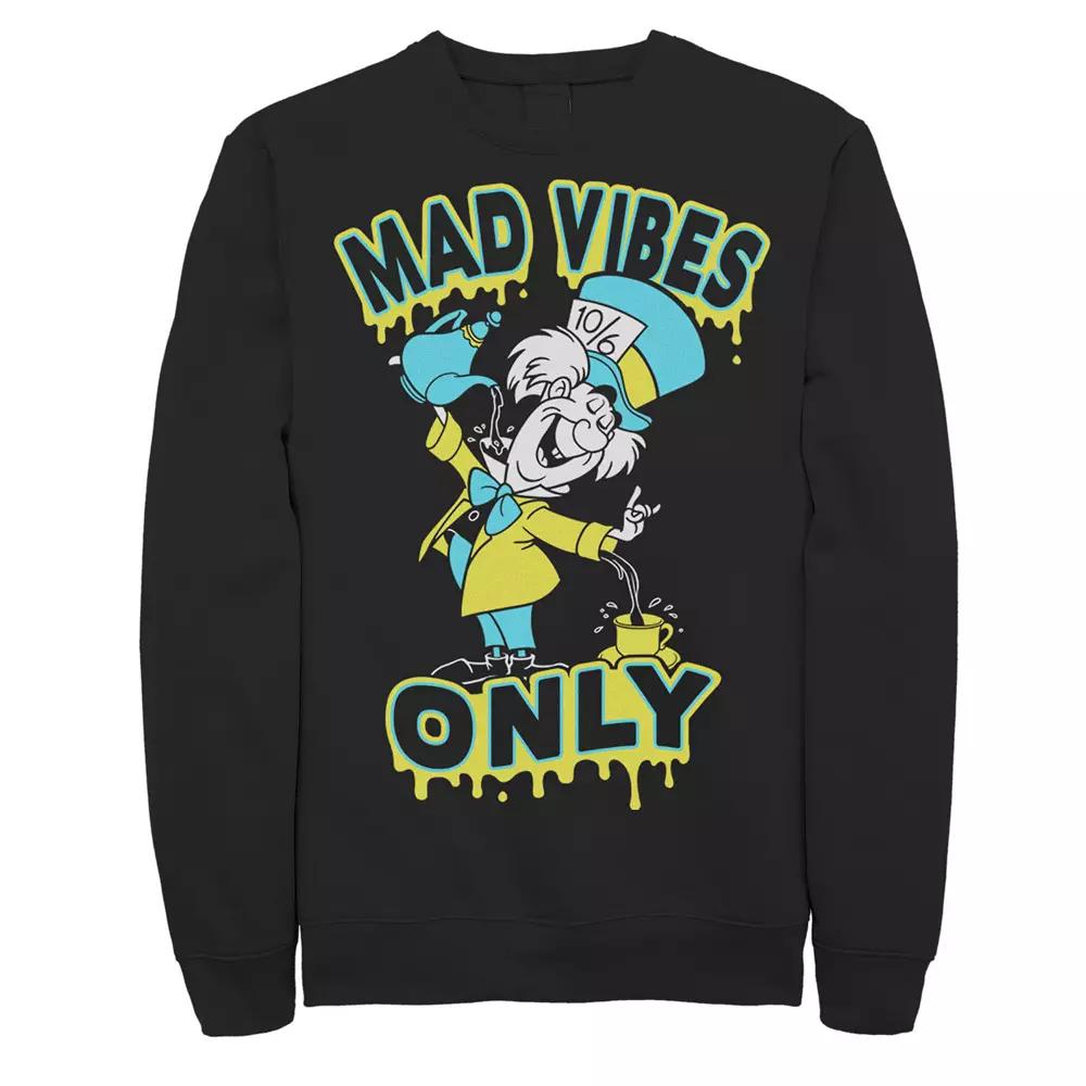 Disney's Alice In Wonderland Mad Hatter Mad Vibes Only Men's Sweatshirt, Size: XXL, Black Product Image