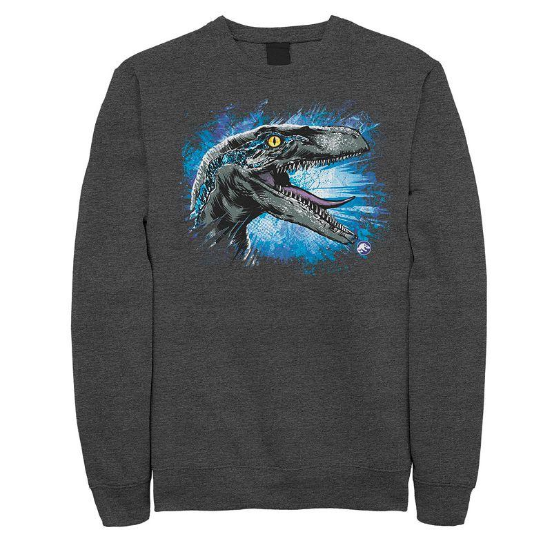 Men's Jurassic World Blue Raptor Splatter Sweatshirt,  Product Image